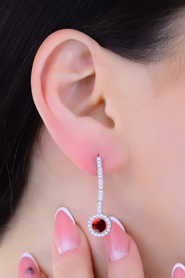 BARIŞ TAKI 925 Ayar Gümüş Salkım Tek Taş Su Yolu Set