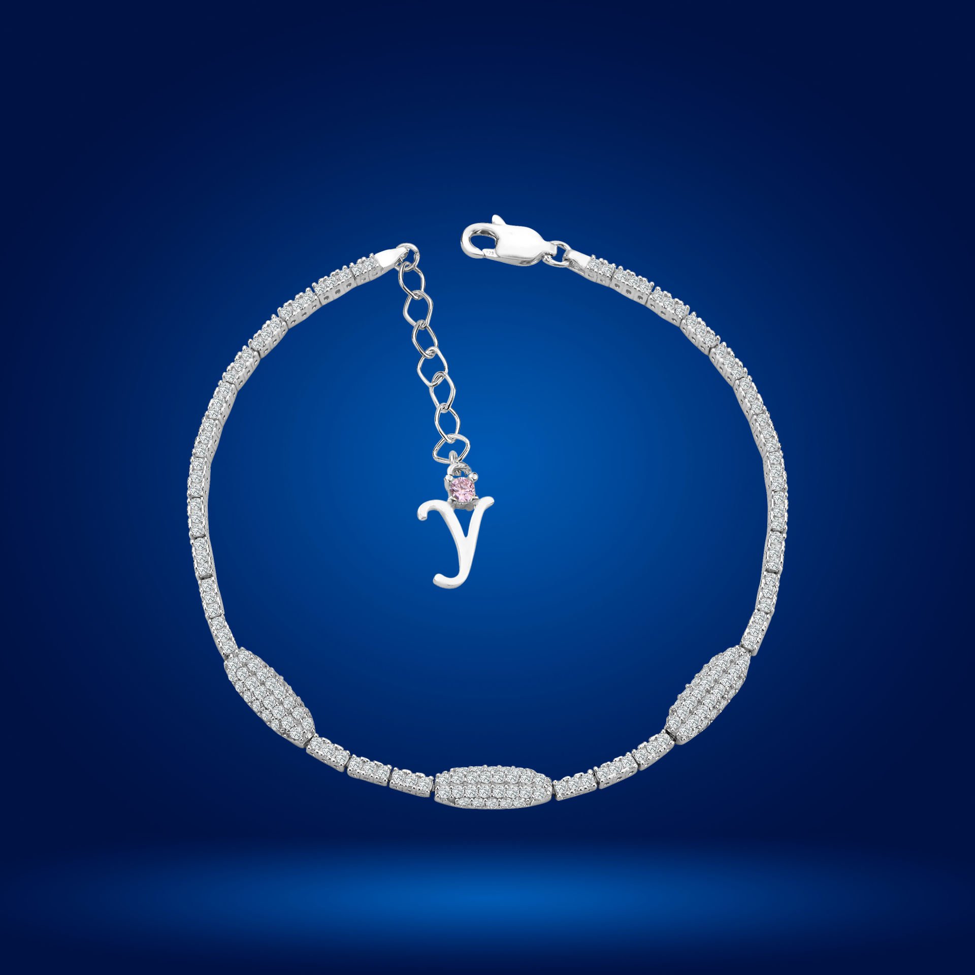 925 Ayar Gümüş Kurşun Model Zincir Harfli Su Yolu Bileklik Y