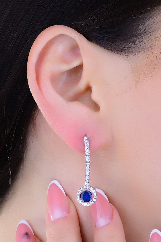 BARIŞ TAKI 925 Ayar Gümüş Salkım Tek Taş Su Yolu Set