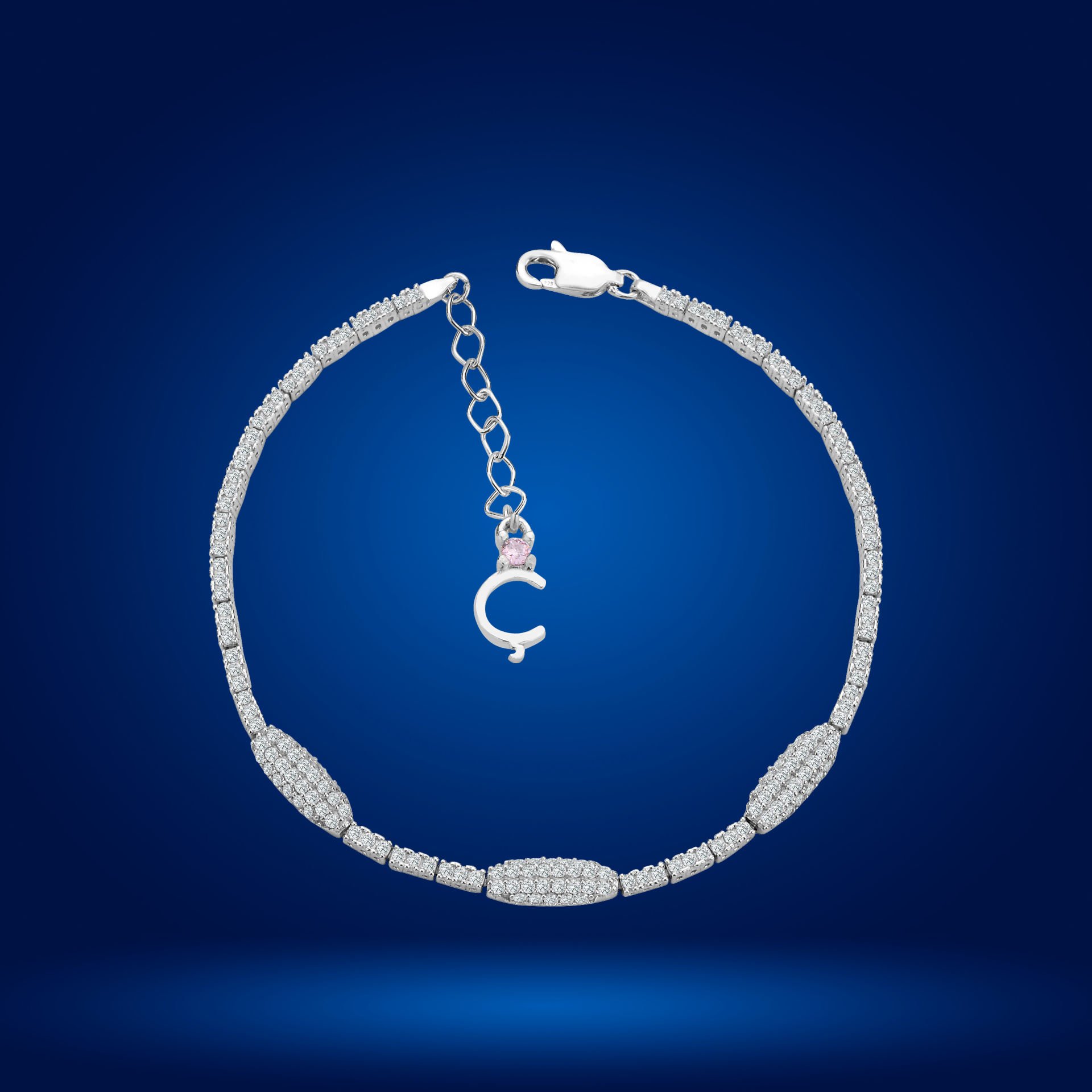 925 Ayar Gümüş Kurşun Model Zincir Harfli Su Yolu Bileklik Ç