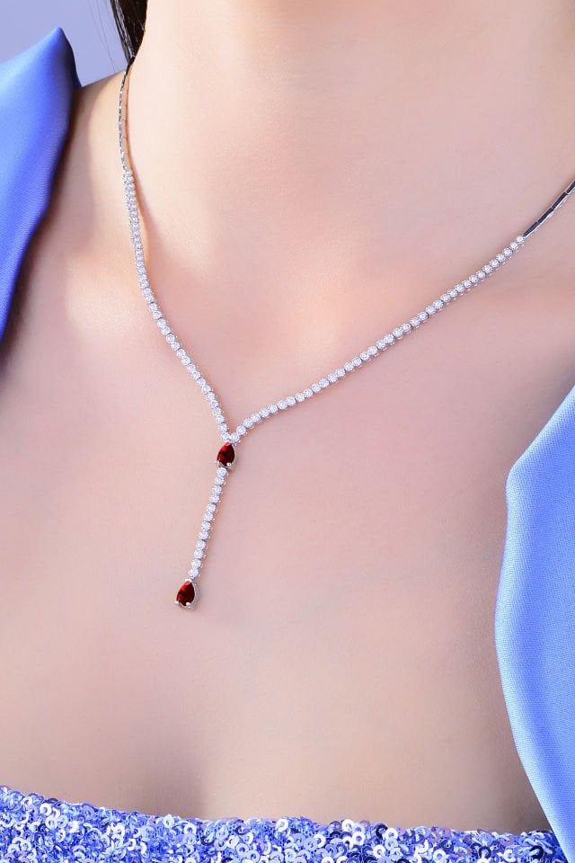 BARIŞ TAKI 925 Ayar Gümüş Salkım Damla Taş Su Yolu Set