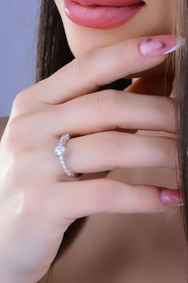 BARIŞ TAKI 925 Ayar Gümüş Salkım Damla Taş Su Yolu Set