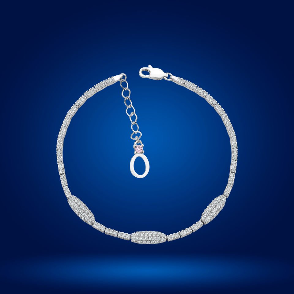 925 Ayar Gümüş Kurşun Model Zincir Harfli Su Yolu Bileklik Ö