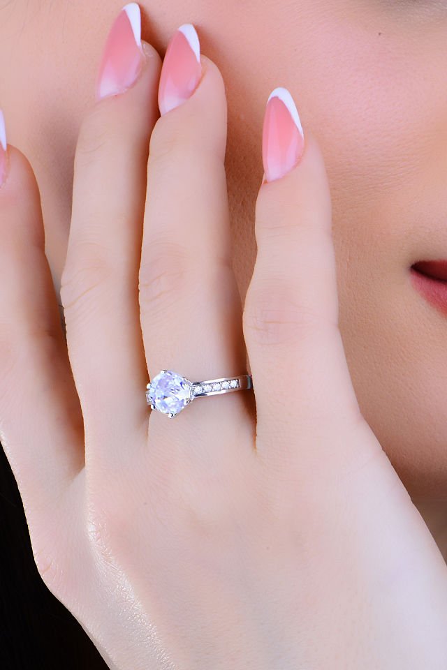 BARIŞ TAKI 925 Ayar Gümüş Salkım Tek Taş Su Yolu Set