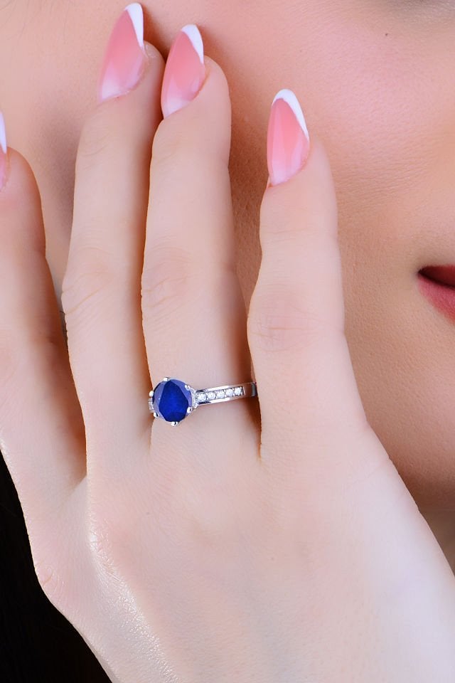 BARIŞ TAKI 925 Ayar Gümüş Salkım Tek Taş Su Yolu Set