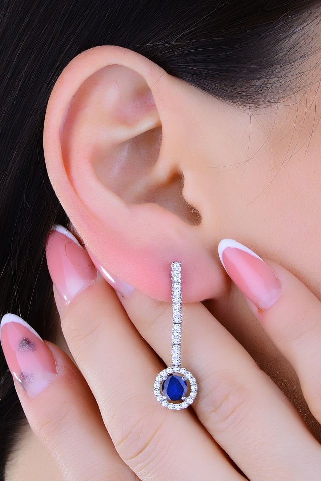 BARIŞ TAKI 925 Ayar Gümüş Salkım Tek Taş Su Yolu Set