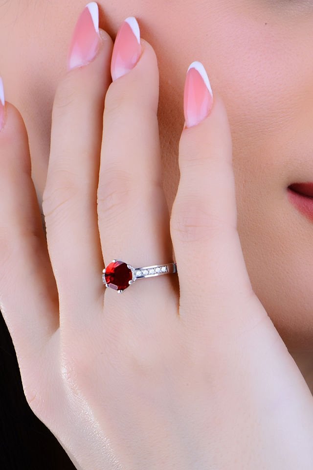 BARIŞ TAKI 925 Ayar Gümüş Salkım Tek Taş Su Yolu Set