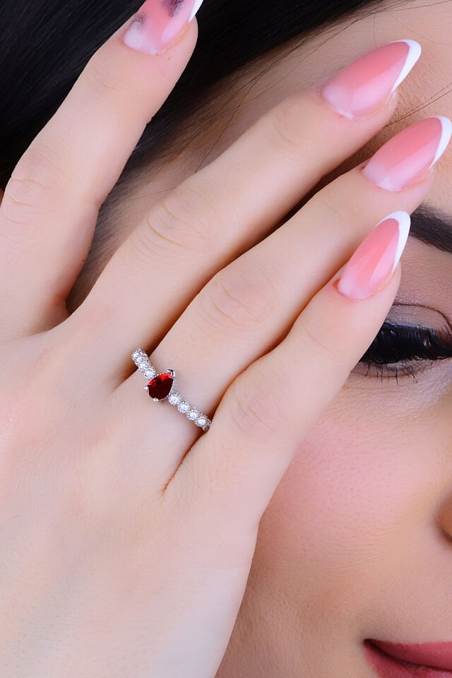 BARIŞ TAKI 925 Ayar Gümüş Salkım Damla Taş Su Yolu Set