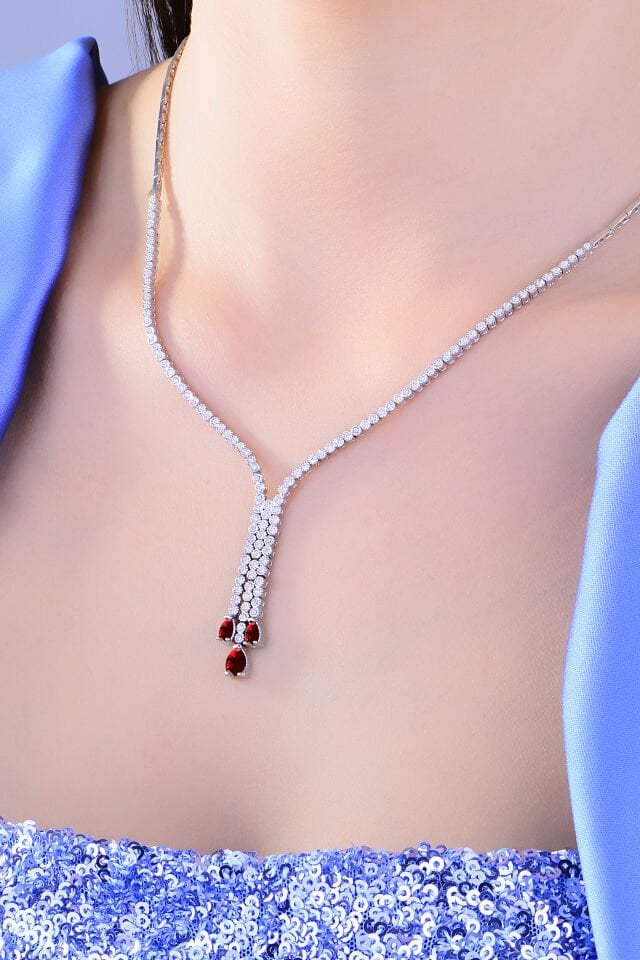 BARIŞ TAKI 925 Ayar Gümüş Salkım Damla Taş Su Yolu Set