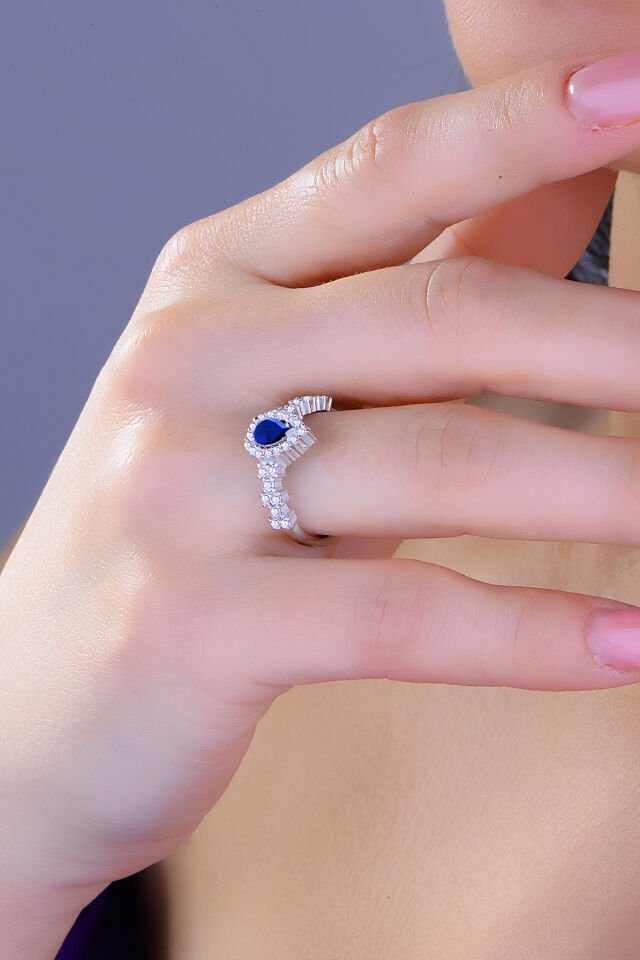 BARIŞ TAKI 925 Ayar Gümüş Damla Montör Su Yolu Bayan Düğün Seti