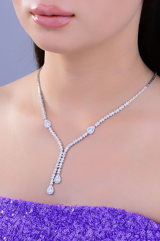 BARIŞ TAKI 925 Ayar Gümüş Damla Montör Su Yolu Bayan Düğün Seti