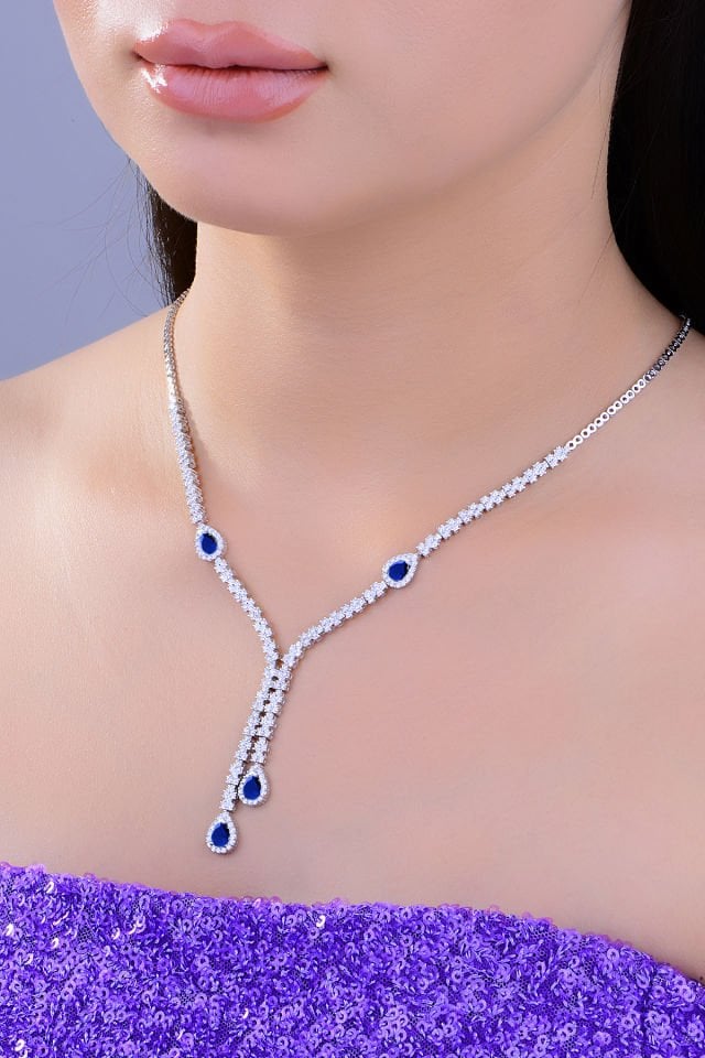 BARIŞ TAKI 925 Ayar Gümüş Damla Montör Su Yolu Bayan Düğün Seti