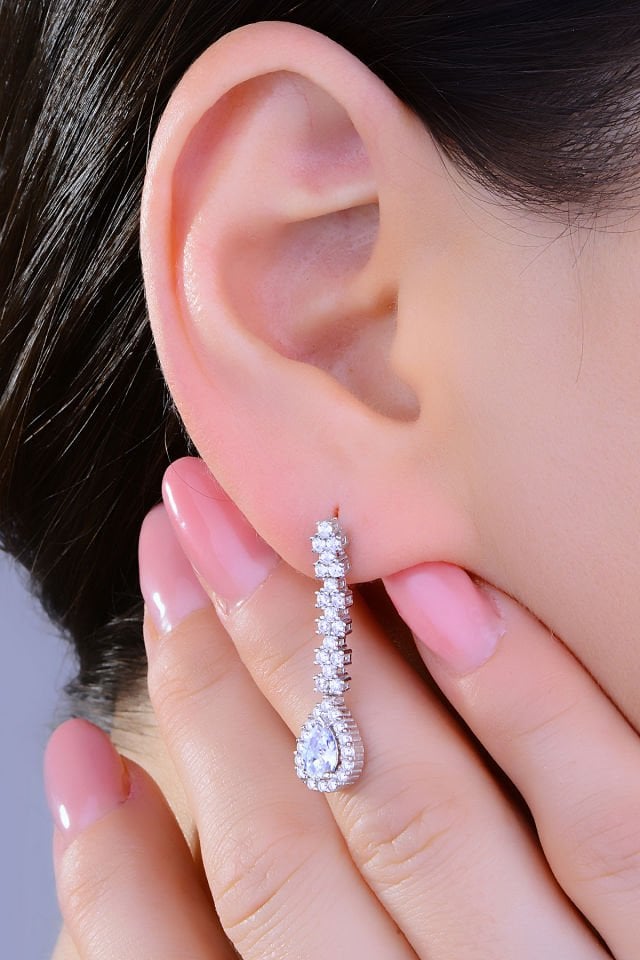 BARIŞ TAKI 925 Ayar Gümüş Damla Montör Su Yolu Bayan Düğün Seti