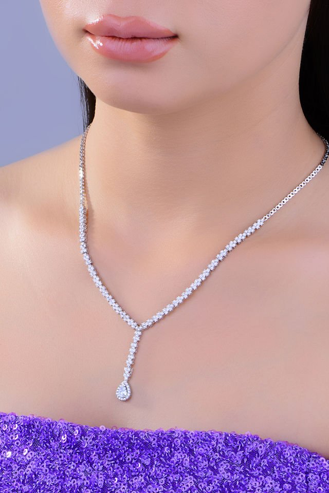 BARIŞ TAKI 925 Ayar Gümüş Damla Montör Su Yolu Bayan Düğün Seti