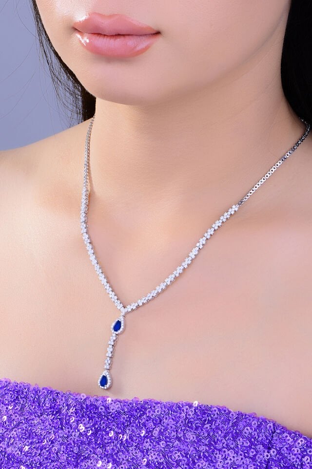 BARIŞ TAKI 925 Ayar Gümüş Damla Montör Su Yolu Bayan Düğün Seti