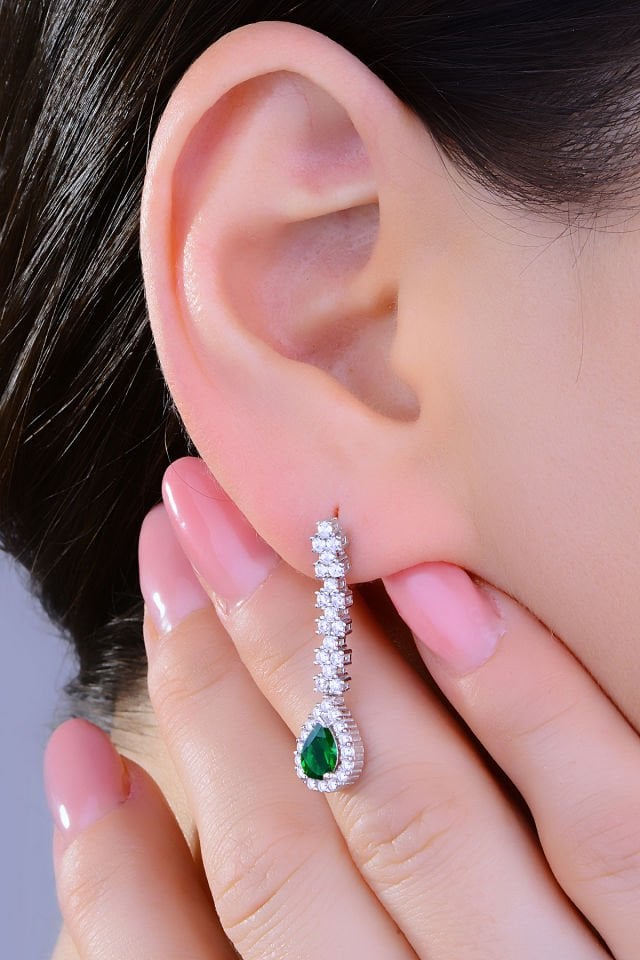 BARIŞ TAKI 925 Ayar Gümüş Damla Montör Su Yolu Bayan Düğün Seti