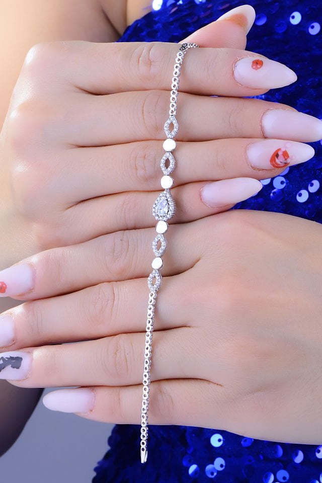 BARIŞ TAKI 925 Ayar Gümüş Damla Taşlı Su Yolu Set