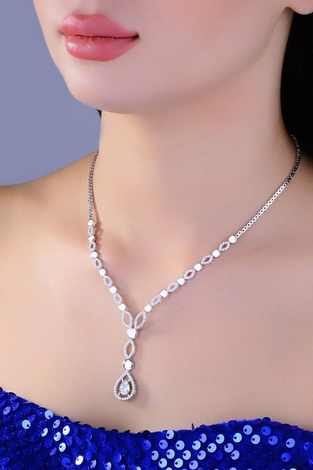 BARIŞ TAKI 925 Ayar Gümüş Damla Taşlı Su Yolu Set