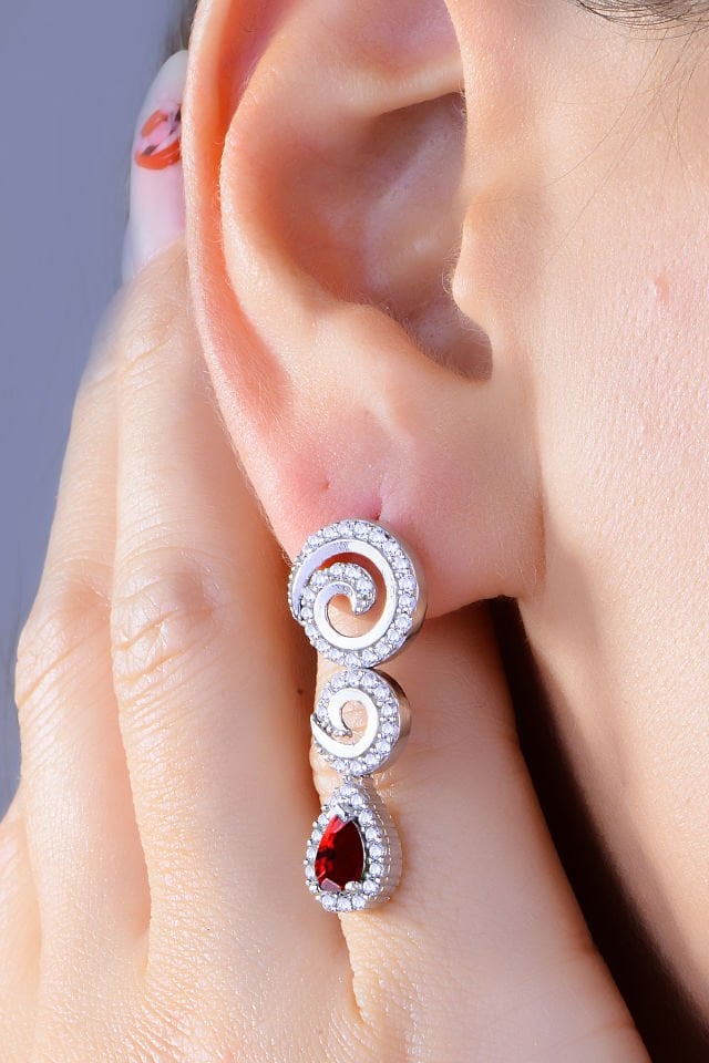 BARIŞ TAKI 925 Ayar Gümüş Hürrem Damla Salkım Pırlanta Montör Su Yolu Set