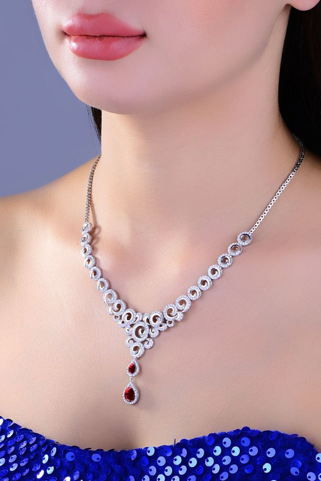 BARIŞ TAKI 925 Ayar Gümüş Hürrem Damla Salkım Pırlanta Montör Su Yolu Set