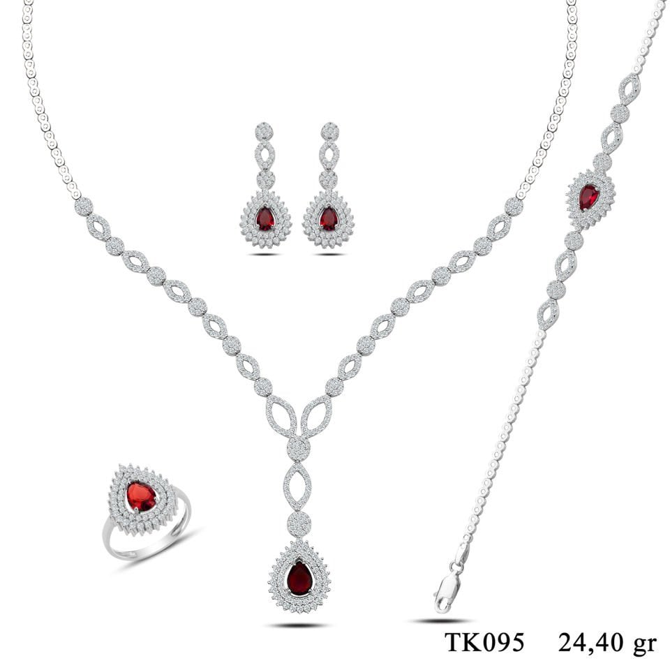 BARIŞ TAKI 925 Ayar Gümüş Hürrem Damla Pırlanta Montör Su Yolu Set