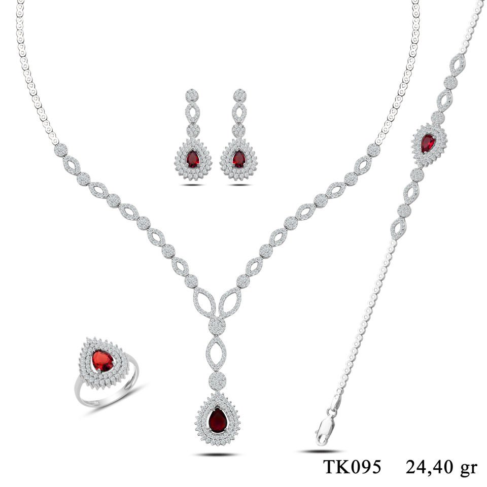 BARIŞ TAKI 925 Ayar Gümüş Hürrem Damla Pırlanta Montör Su Yolu Set