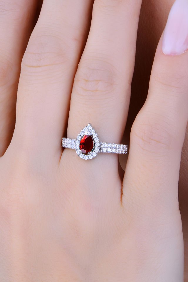 BARIŞ TAKI 925 Ayar Gümüş Damla Tek Salkım Su Yolu Set