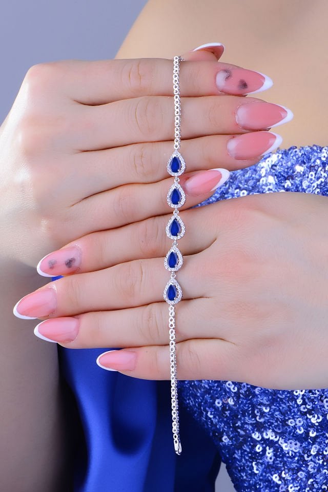 925 Ayar Gümüş Damla Su Yolu Bileklik