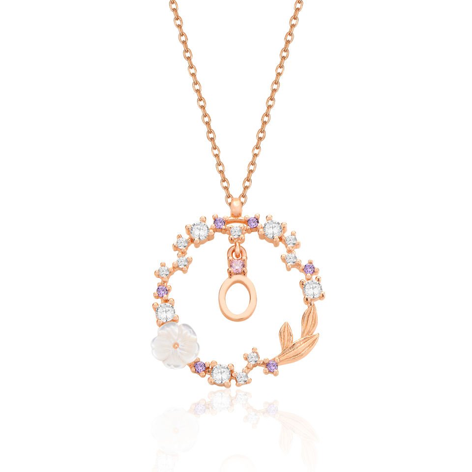 925 Ayar Gümüş Papatya Harfli Hayalet Kolye O