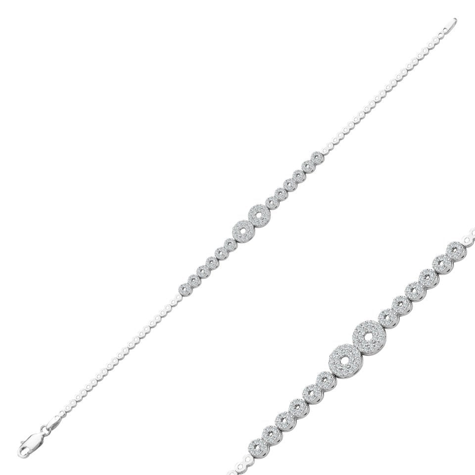 925 Ayar Gümüş Sonsuzluk Model Zincir Harfli Su Yolu Bileklik