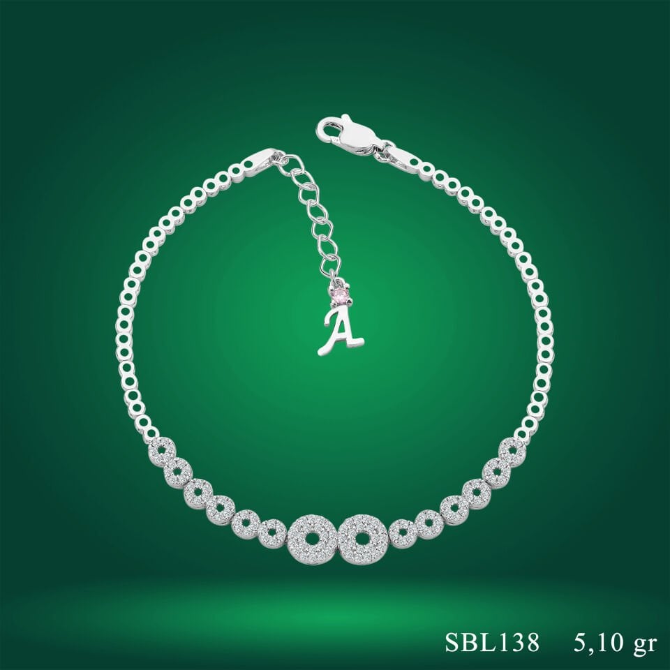 925 Ayar Gümüş Sonsuzluk Model Zincir Harfli Su Yolu Bileklik