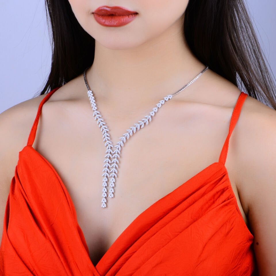 925 Ayar Gümüş Buğday Model Çift Salkım Su Yolu Set