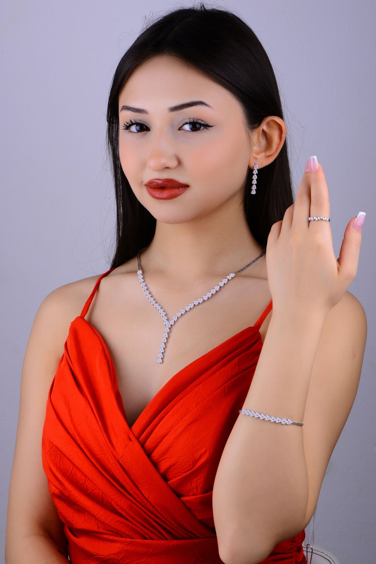 925 Ayar Gümüş Buğday Model  Salkım Su Yolu Set