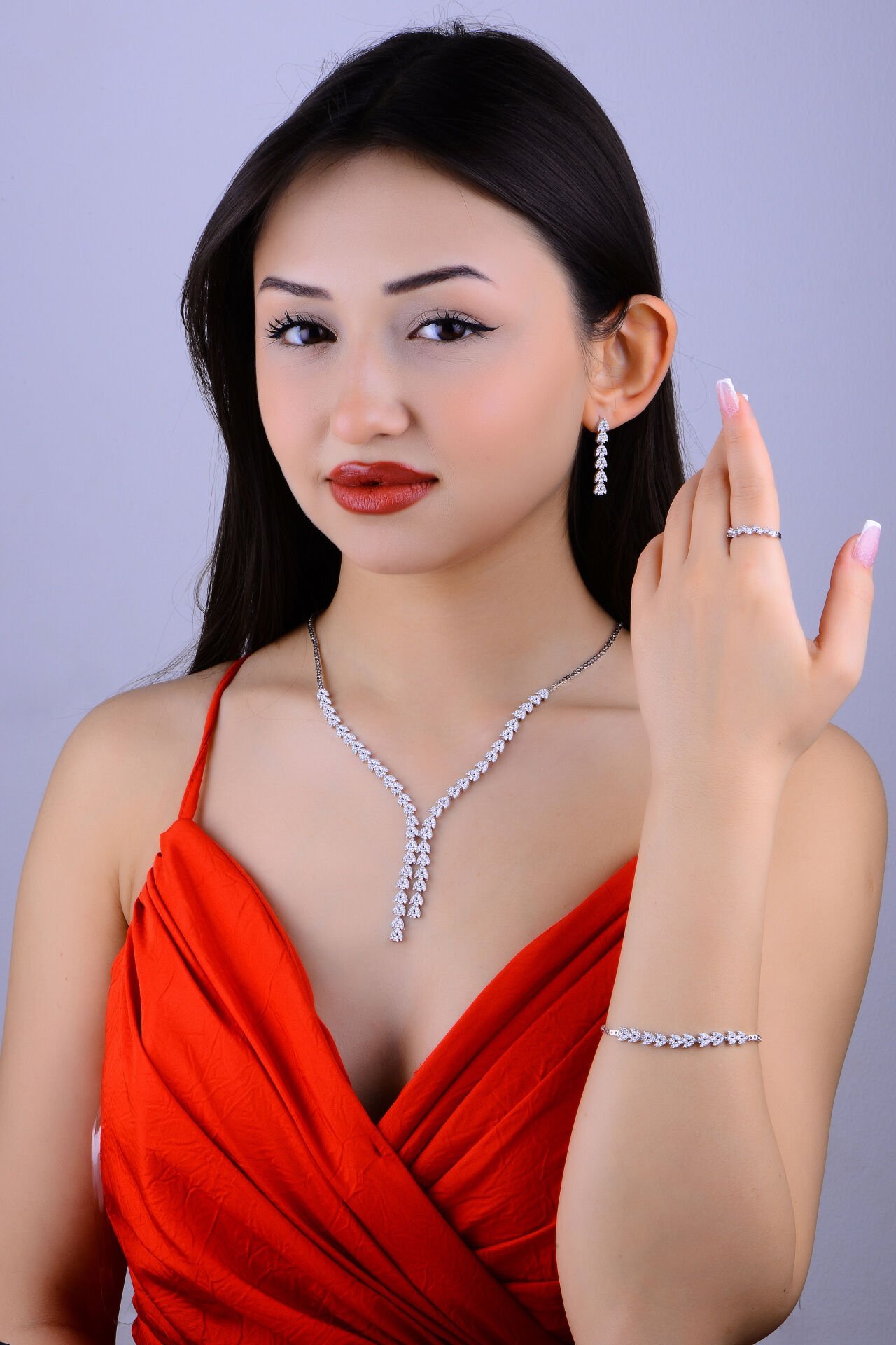 925 Ayar Gümüş Buğday Model Çift Salkım Su Yolu Set