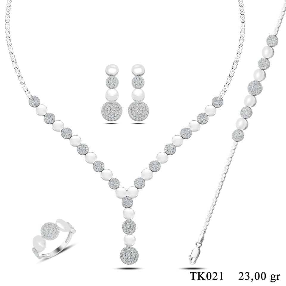 BARIŞ TAKI 925 Ayar Gümüş  Pırlanta Montör Su Yolu Set