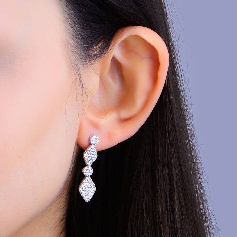 925 Ayar Gümüş Badem Tanesi Sıralı Salkım Su Yolu Set