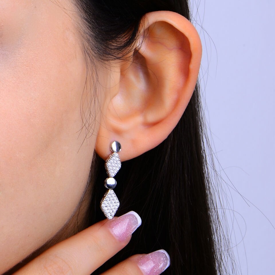 925 Ayar Gümüş Badem Tanesi Sıralı Çift Salkım Su Yolu Set